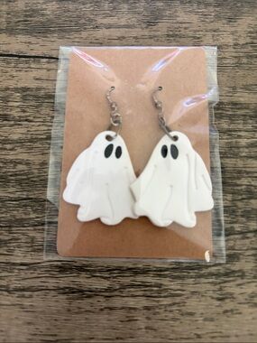 White Ghost Dangle Earrings